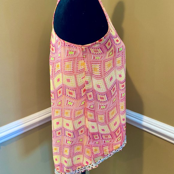 MM Couture Hi-Lo Printed Tank - Coral - XS - Picture 2 of 7